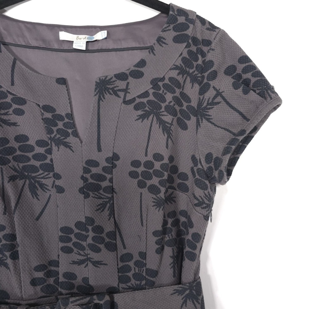 BODEN Women's Sheath Dress Belted Floral Print US6 Gray 100% Cotton WH380 - Picture 11 of 12